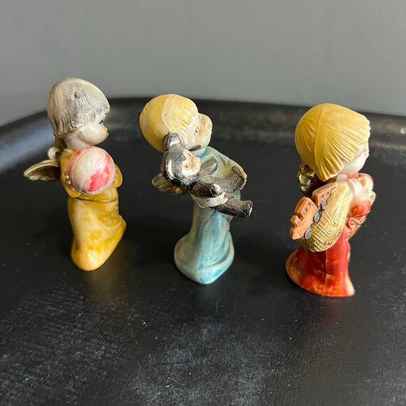 Set 3 Vintage Depose Italy Cherubs Angel Kids Xmas Ornaments 2.75" 331-332-333 - Picture 6 of 8